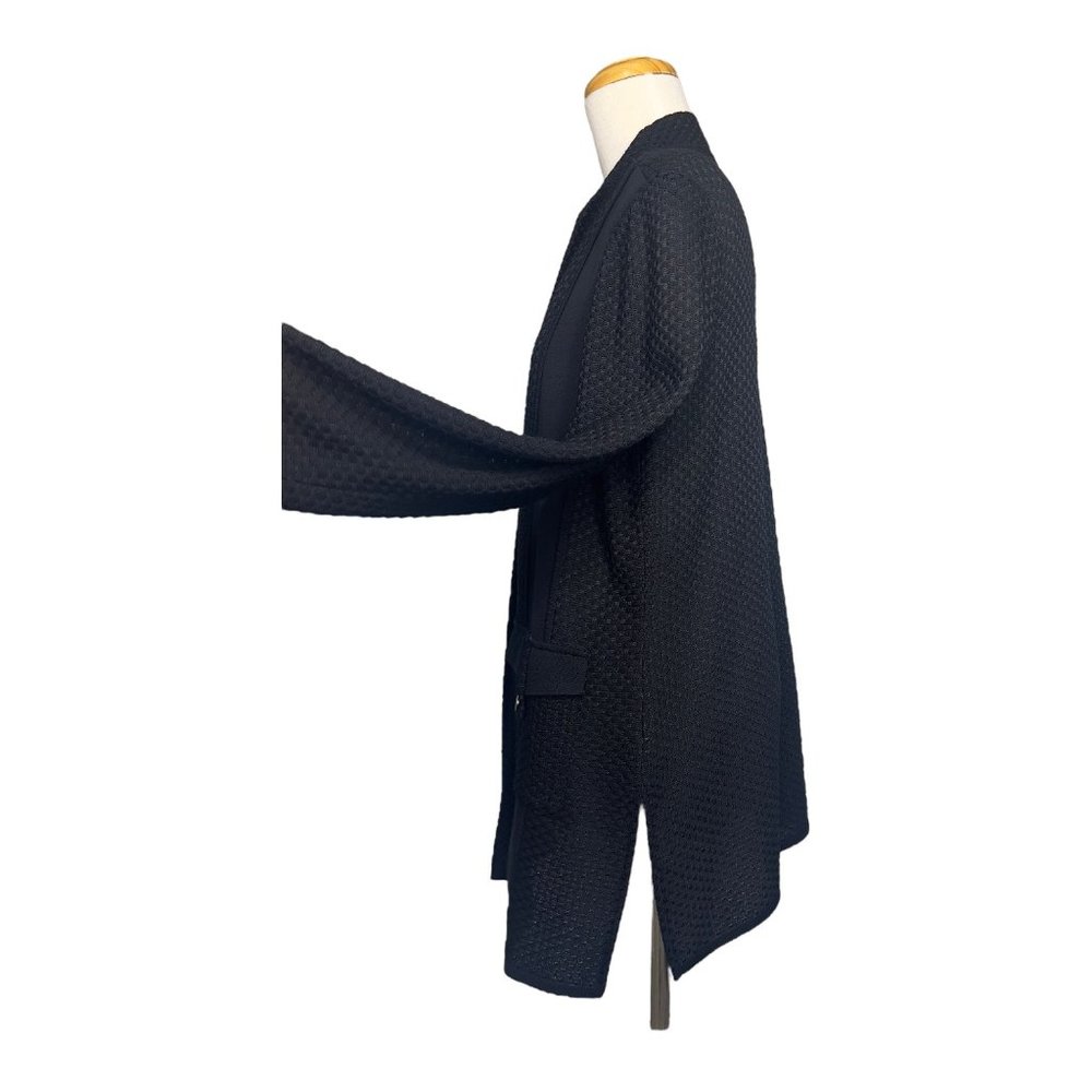 SALE ‼️ Misook Mixed Texture Panel Knit Jacket Black Womens NWOT RTL $388 - Picture 10 of 14